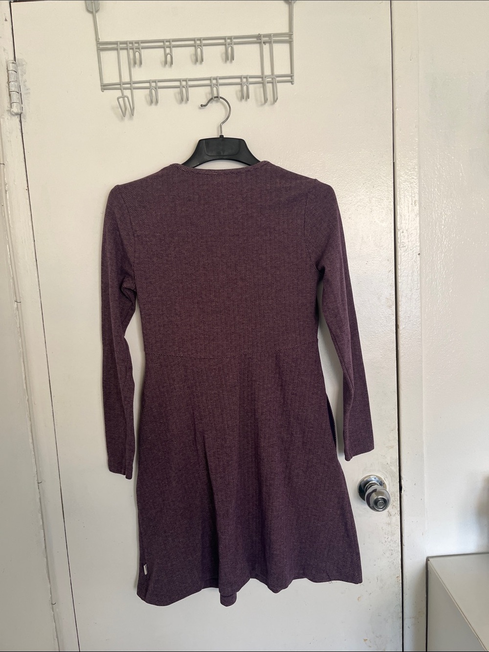 Duluth Trading. Long Sleeve Knit Dress in Plum - Picture 6 of 7